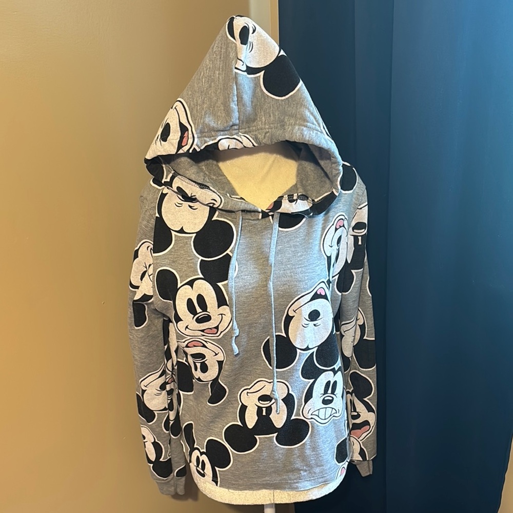 Disney Gray Mickey Mouse Hoodie Sweater
